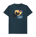 Denim Blue Organic Men's Halloween Cat T-shirt
