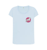 Sky Blue Organic Ladies scoop neck geometric horse T-shirt