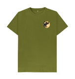 Moss Green Organic Men's Black Cat T-shirt