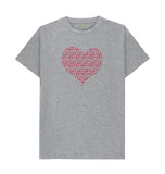 Athletic Grey Organic Men's Animal Footprint Heart T-shirt