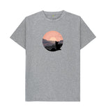 Athletic Grey Organic Men's  Cat in Sunset T-shirt
