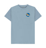 Stone Blue Organic Men's Dog in Blue Circle T-shirt