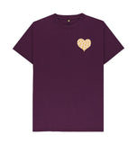 Purple Organic Men's Animal Print Heart T-shirt