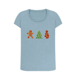 Stone Blue Ladies Animal print Christmas T-shirt