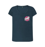 Denim Blue Organic Ladies Scoop Neck Geometric Horse T-shirt