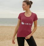 Ladies Dogs pulling Santa's sleigh Christmas T-shirt