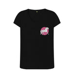 Black Organic Ladies Scoop Neck Geometric Horse T-shirt