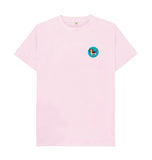 Pink Organic Men's Dog in Green Circle T-shirt