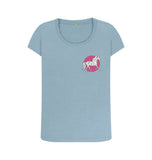 Stone Blue Organic Ladies Scoop Neck Geometric Horse T-shirt