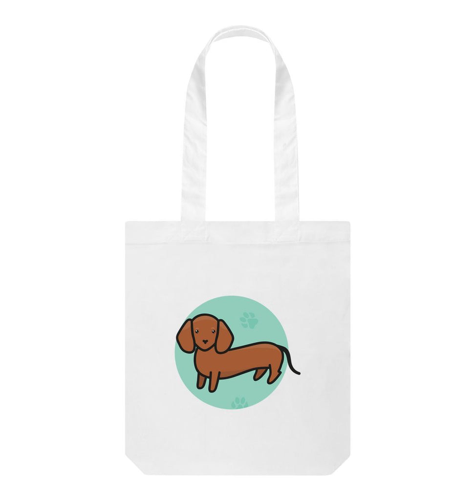 White Dog Tote Bag - Light Green