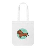 White Dog Tote Bag - Light Green