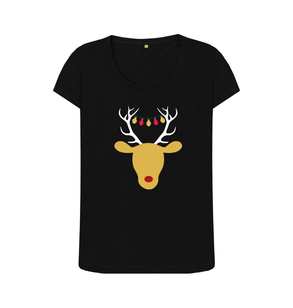 Black Ladies Reindeer Christmas T-shirt