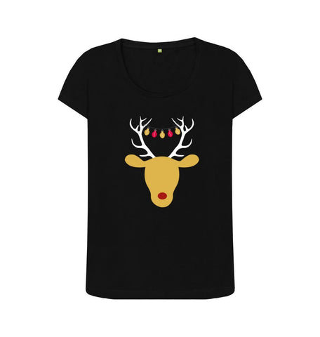 Black Ladies Reindeer Christmas T-shirt