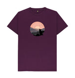 Purple Organic Men's  Cat in Sunset T-shirt