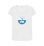 White Organic Ladies Scoop Neck Penguin T-shirt