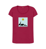 Cherry Organic Ladies Scoop Neck Animal T-shirt