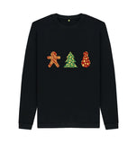 Black Mens Animal print Christmas Jumper