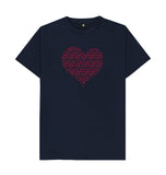 Navy Blue Organic Men's Animal Footprint Heart T-shirt