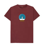 Red Wine Mens Penguin snow globe Christmas T-shirt