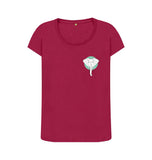 Cherry Organic Ladies Scoop Neck Geometric Elephant T-shirt