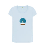 Sky Blue Ladies Penguin snow globe Christmas T-shirt