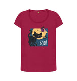 Cherry Organic Ladies Scoop Neck Halloween Cat T-shirt