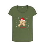 Khaki Ladies Santa Paws Christmas T-shirts