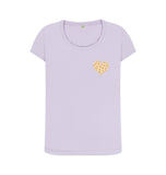 Organic Ladies Scoop Neck Animal Print Heart T-shirt
