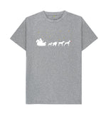 Athletic Grey Mens Dogs pulling Santa's sleigh Christmas T-shirt