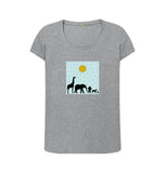Athletic Grey Organic Ladies Scoop Neck Animal T-shirt