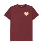 Red Wine Organic Men's Animal Print Heart T-shirt