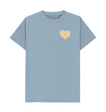 Stone Blue Organic Men's Animal Print Heart T-shirt