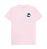 Pink Organic Men's Dog in Blue Circle T-shirt