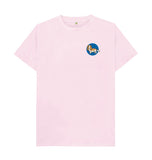 Pink Organic Men's Dog in Blue Circle T-shirt