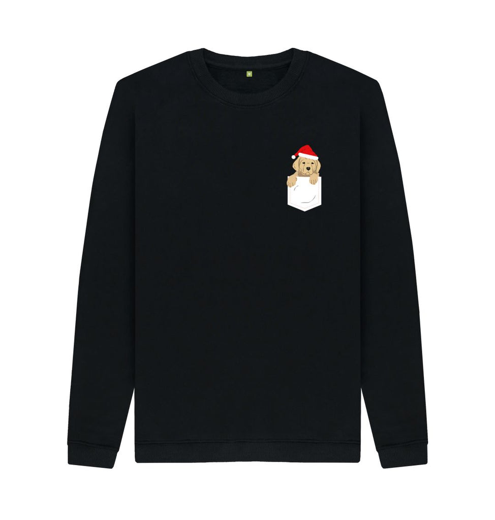 Black Mens Santa Paws in my pocket Christmas Jumper