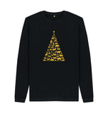 Black Mens Animal Tree Christmas Jumper