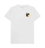 White Organic Men's Black Cat T-shirt