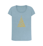 Stone Blue Ladies Animal Tree Christmas T-shirt