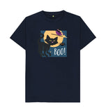 Navy Blue Organic Men's Halloween Cat T-shirt