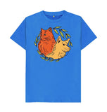 Bright Blue Men's Dog and  Cat organic T-shirt