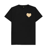 Black Organic Men's Animal Print Heart T-shirt