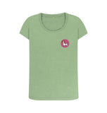 Sage Organic Ladies Scoop Neck Dog in Pink Circle T-shirt