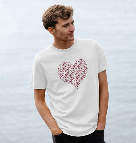 Organic Men's Animal Footprint Heart T-shirt