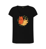 Black Women's scoop neck Cat and Dog T-shirt
