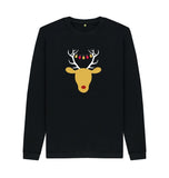 Black Mens Reindeer Christmas Jumper