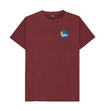 Red Wine Organic Men's Dog in Blue Circle T-shirt