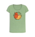 Sage Women's scoop neck Cat and Dog T-shirt