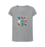 Athletic Grey Organic Ladies Scoop Neck Dogs T-shirt