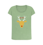 Sage Ladies Reindeer Christmas T-shirt