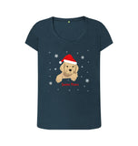 Denim Blue Ladies Santa Paws Christmas T-shirts